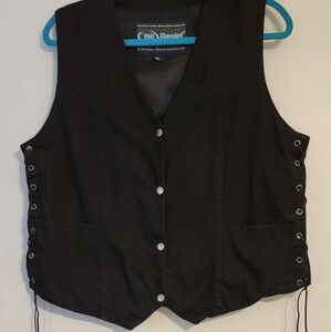 Daniel Smart  Black Denim  Motorcycle Vest XL Lined